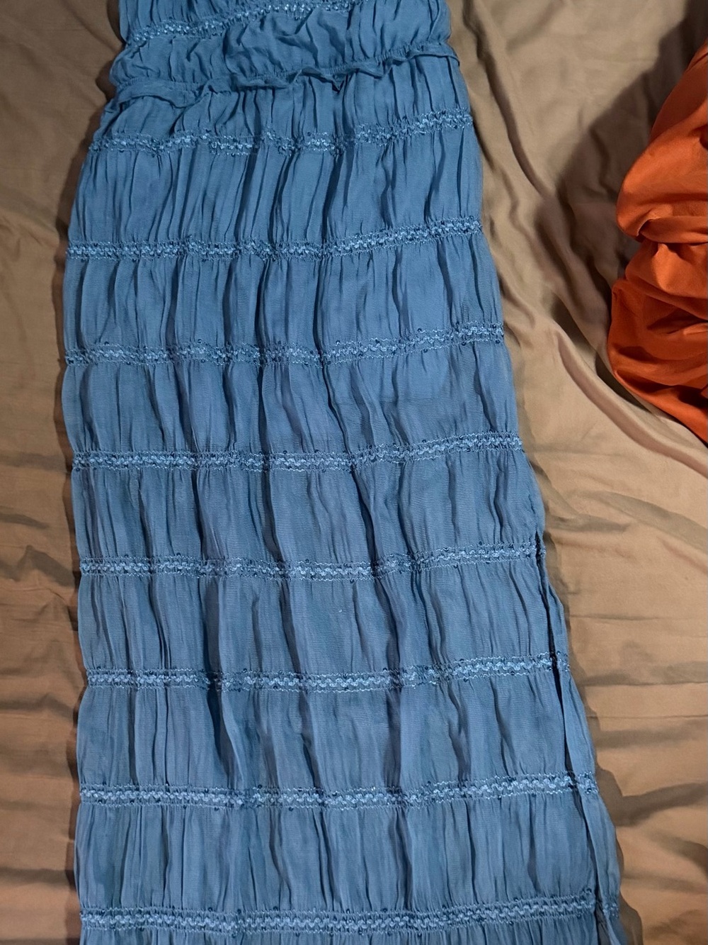 Sincerely Jules Blue Tiered Maxi Skirt